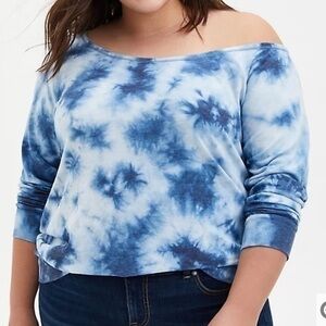 NWT Torrid size 2 blue tie dye sweatshirt